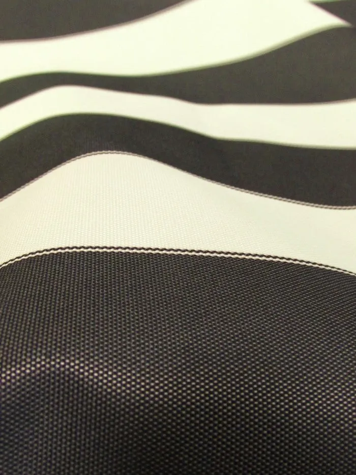 2 Tone Stripe Deck Canvas Outdoor Waterproof Fabric / Aqua/White / Sold By The Yard Closeout!!!