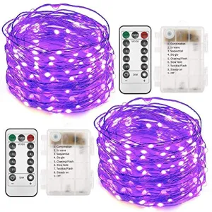 Christmas Fairy Lights - Battery Operated - 33ft 100 Led String Lights - Remote Control Timer - Blue - 2 Pack