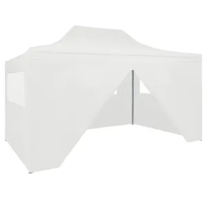 Foldable Party Tent with 4 Sidewalls 3x4.5 m White