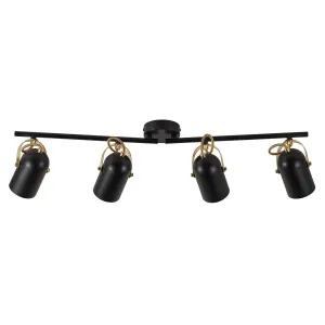 LOTUS QUATRO pendant lamp black with gold details