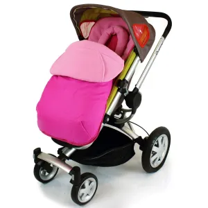 Luxury Footmuff & Head Hugger For Stroller Pushchair - Pink (Raspberry)