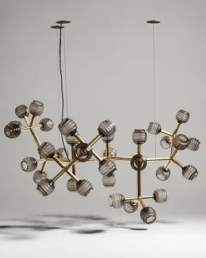 Nebula Chandelier with Beehive Glass