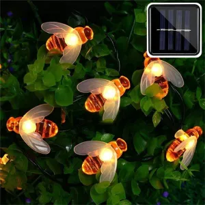 Outdoor Garden Honey Bee LED String Solar Powered Fairy Light