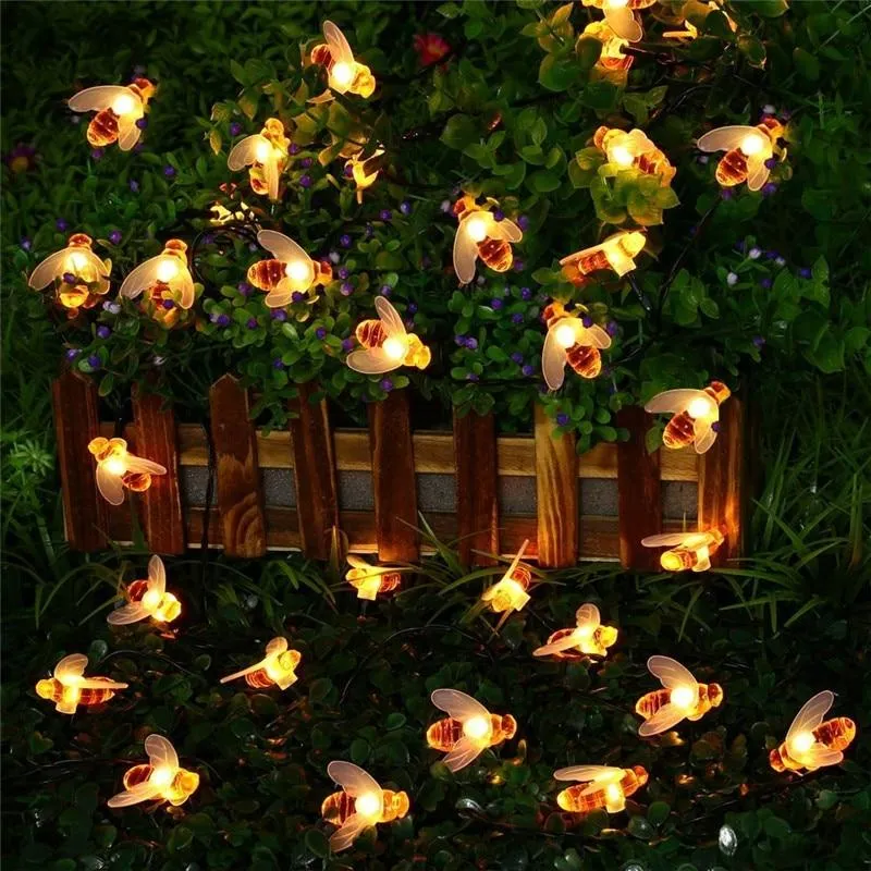 Outdoor Garden Honey Bee LED String Solar Powered Fairy Light