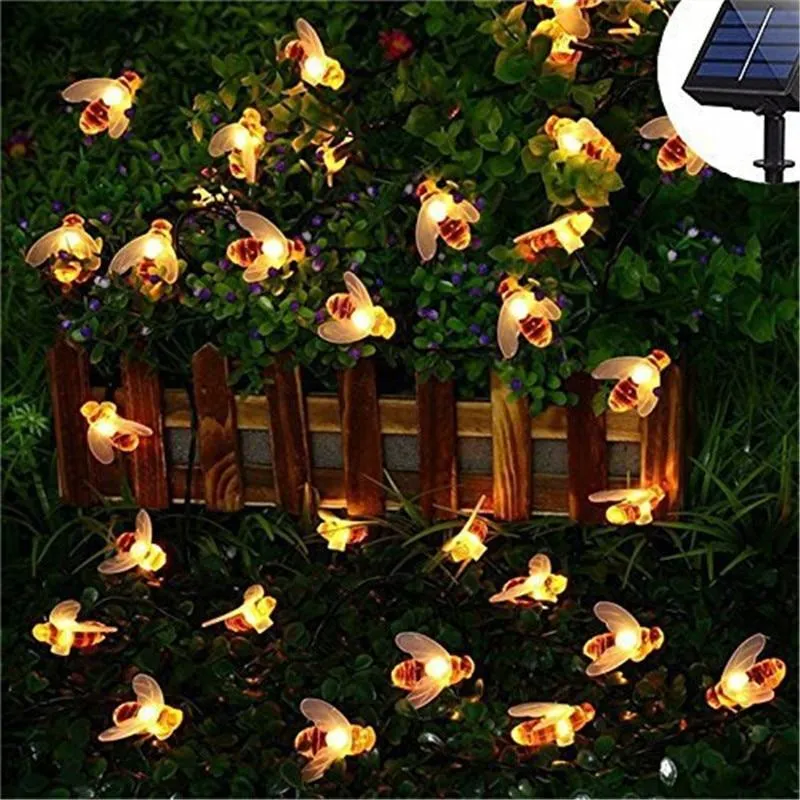 Outdoor Garden Honey Bee LED String Solar Powered Fairy Light