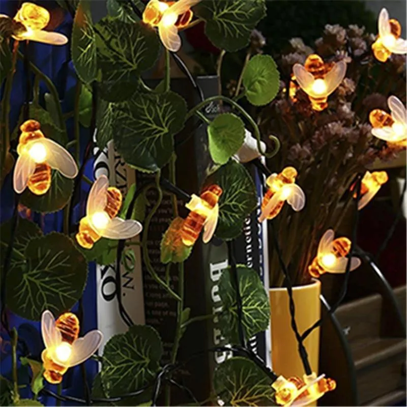 Outdoor Garden Honey Bee LED String Solar Powered Fairy Light