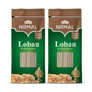 Shubhkart Nirmal Loban Dry Masala Agarbatti Zipper 125gms - 5mm Thick Sticks | Special Long Lasting Agarbatti for Puja, Havan, Rituals | Pooja Room Items for Aromatic Environment (Pack of 2)