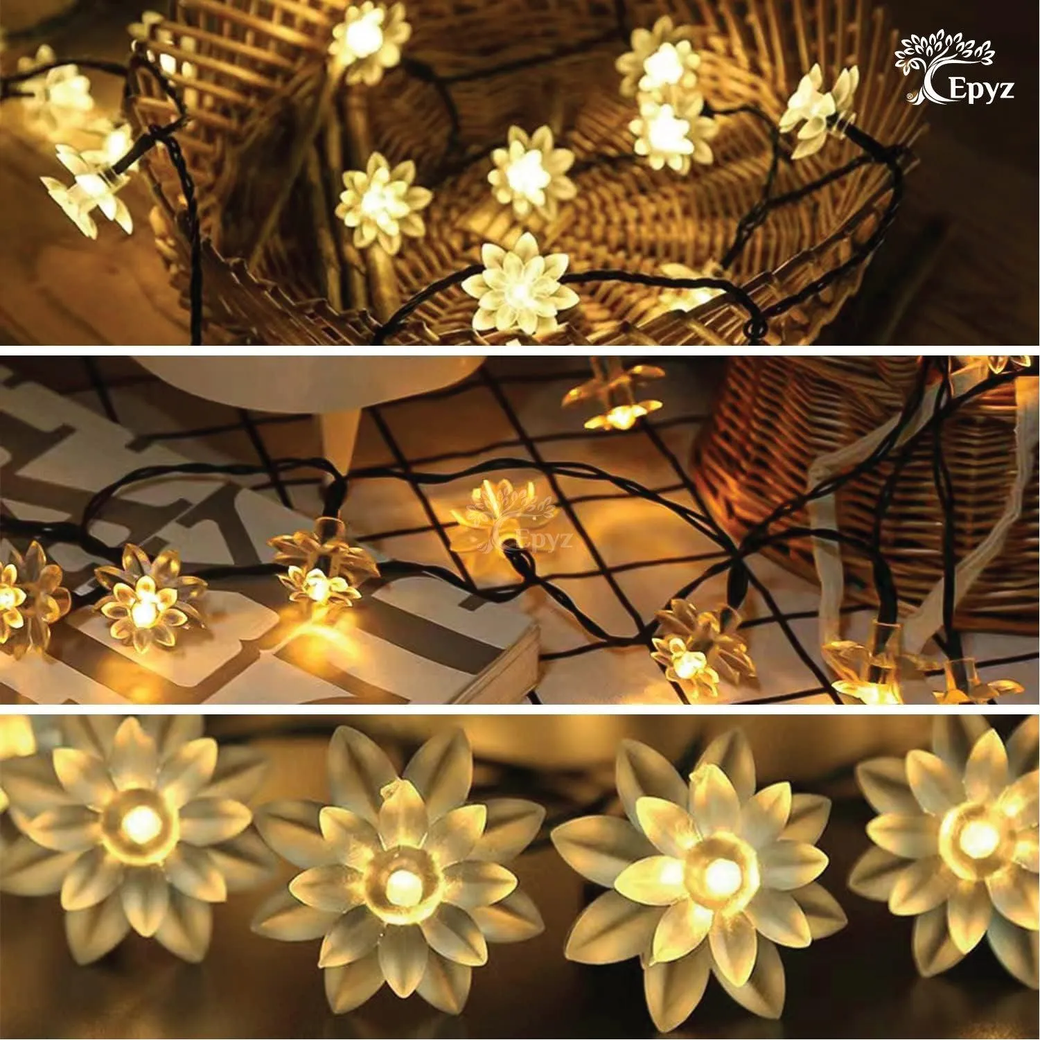 Solar Lotus Flower String Lights - Epyz