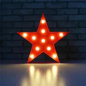 Star Shaped LED Night Light - Artistic Battery Powered Wall Light for Kindergarten