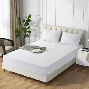 Terry Cotton Waterproof Mattress Cover Fitted Style - White