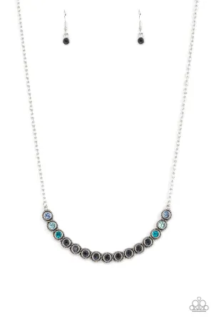 Throwing SHADES - Blue Necklace - Paparazzi Accessories